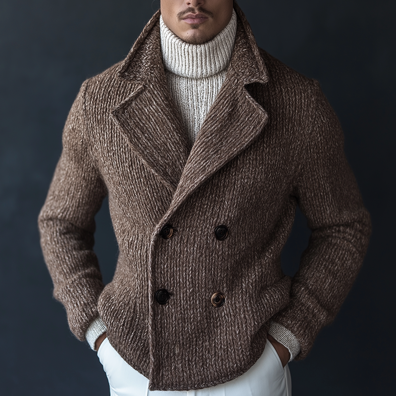 Men's Vine Casalnit Doble Breasted Lapel Jacket