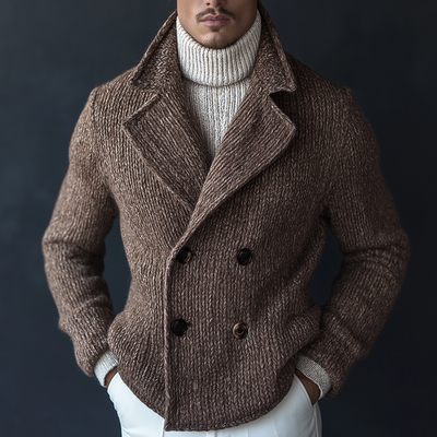 Men's Vine Casalnit Doble Breasted Lapel Jacket