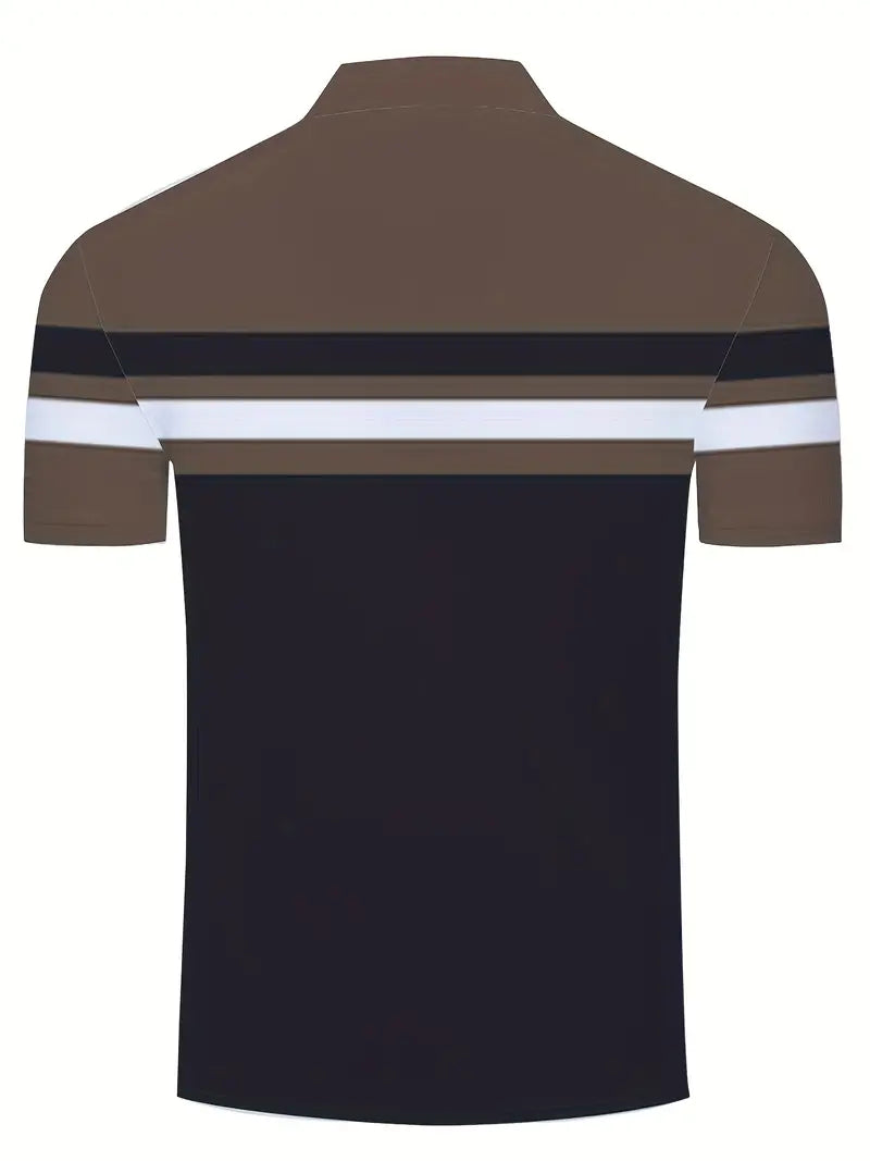 Lynn® | Casual, Trendy Striped Pattern Short-Sleeved Shirt For Men