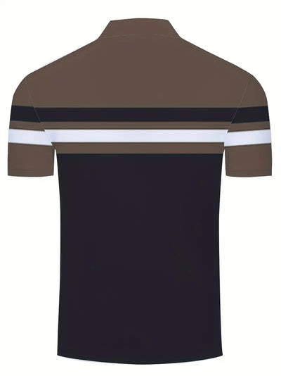 Lynn® | Casual, Trendy Striped Pattern Short-Sleeved Shirt For Men