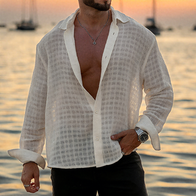 Bob | Men'S Retro Casual Plaid Loose Lapel Long Sleeve Shirt