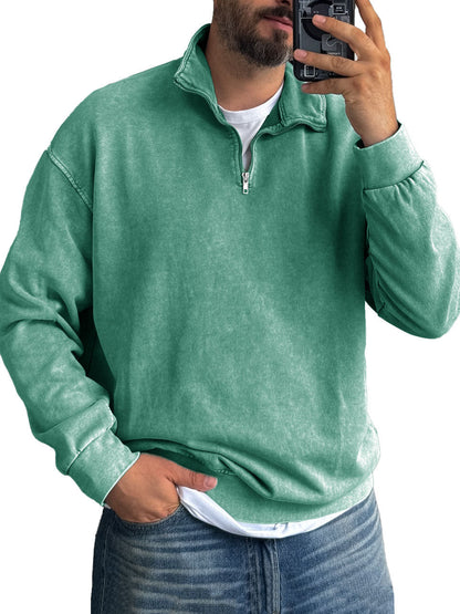 Fernando® | Men'S Basic Zip Stand Up Sweatshirt