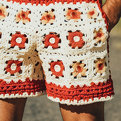 Liam | Men'S Summer Fashion Casual Hollow Crochet Flower Knitted Elastic Waist Shorts