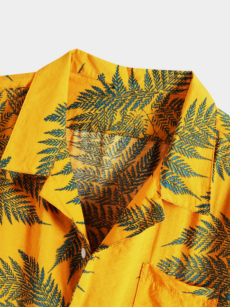 Mason® | Tropical Plants Print Shirts & Swim Shorts