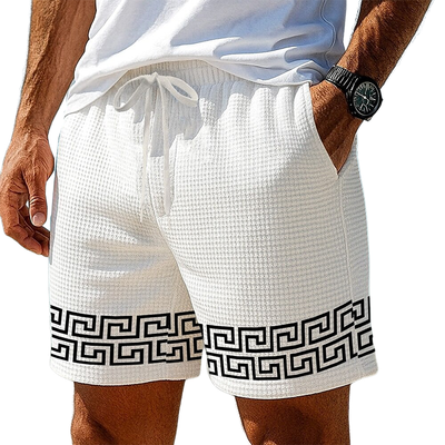 Leo | Men'S Waffle Print Elastic Shorts
