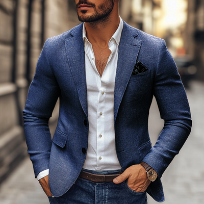 Men's Fashion Notch Lapel Two Buttons Casual Blazer