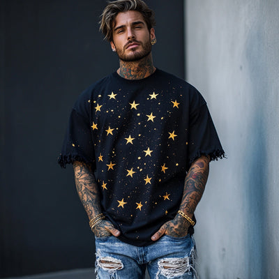 Otto | Men'S Star Printed Round Neck Short Sleeve T-Shirt