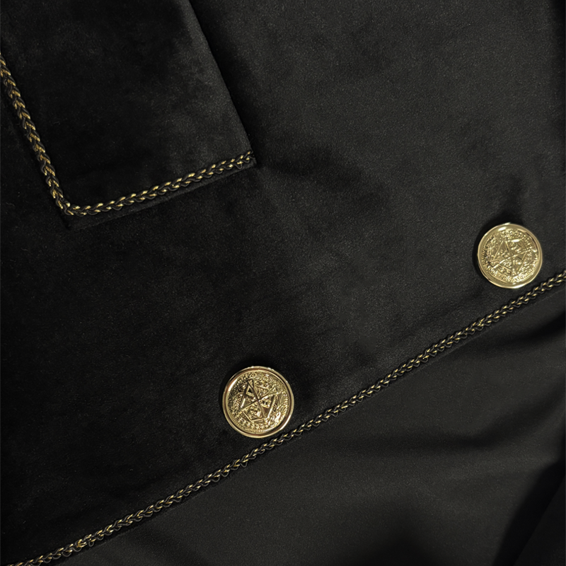 Men's Vine Stand Collar Velvetlti-Btn Jacket