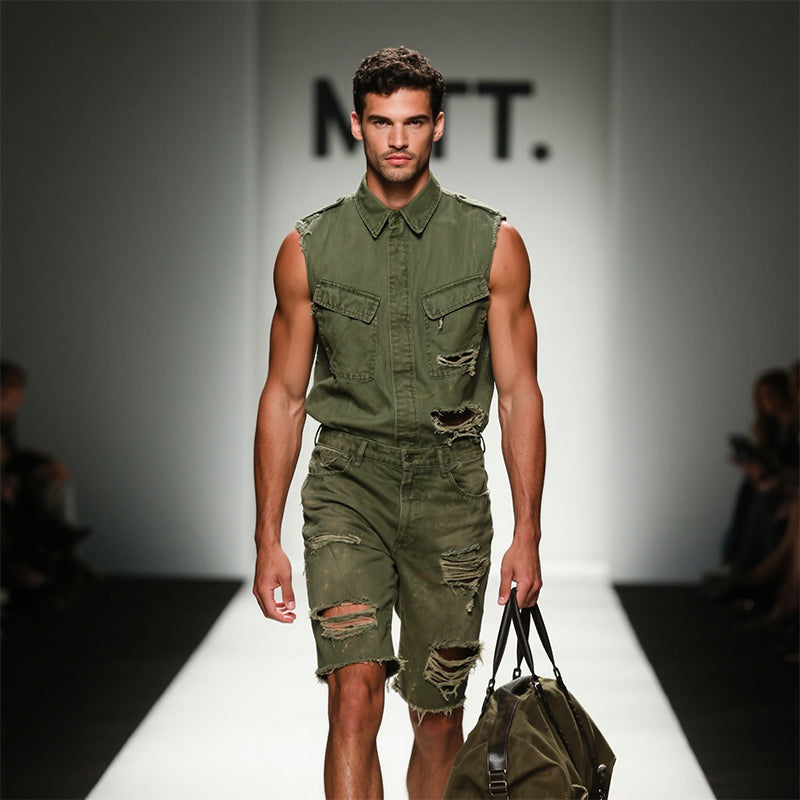 Joe | Men'S Retro Casual Cotton Washed Distressed Shorts