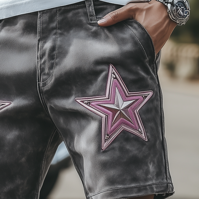 Fabian | Men'S Spring And Summer Fashion Casual Suede Embroidered Shorts