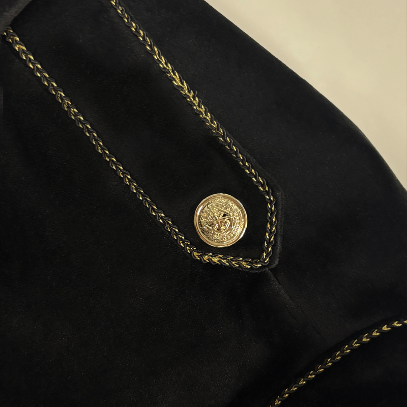 Men's Vine Stand Collar Velvetlti-Btn Jacket