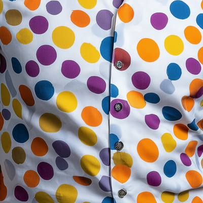 Steve | Men'S Summer Fashion Polka Dot Printed Cotton Blended Short Sleeve Shirt