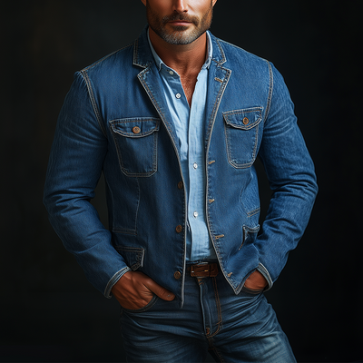 Jonathan | Men'S Vintage Washed Denim Blazer