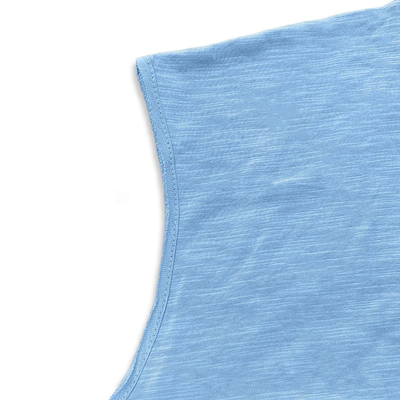 Austin | Men'S Solid Color Round Neck Cotton Blend Sleeveless T-Shirt