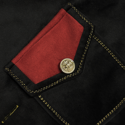 Men's Vine Stand Collar Velvetlti-Btn Jacket