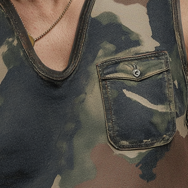 Jerry | Men'S Summer Fashion Camouflage Print Cotton Blend Tank Top