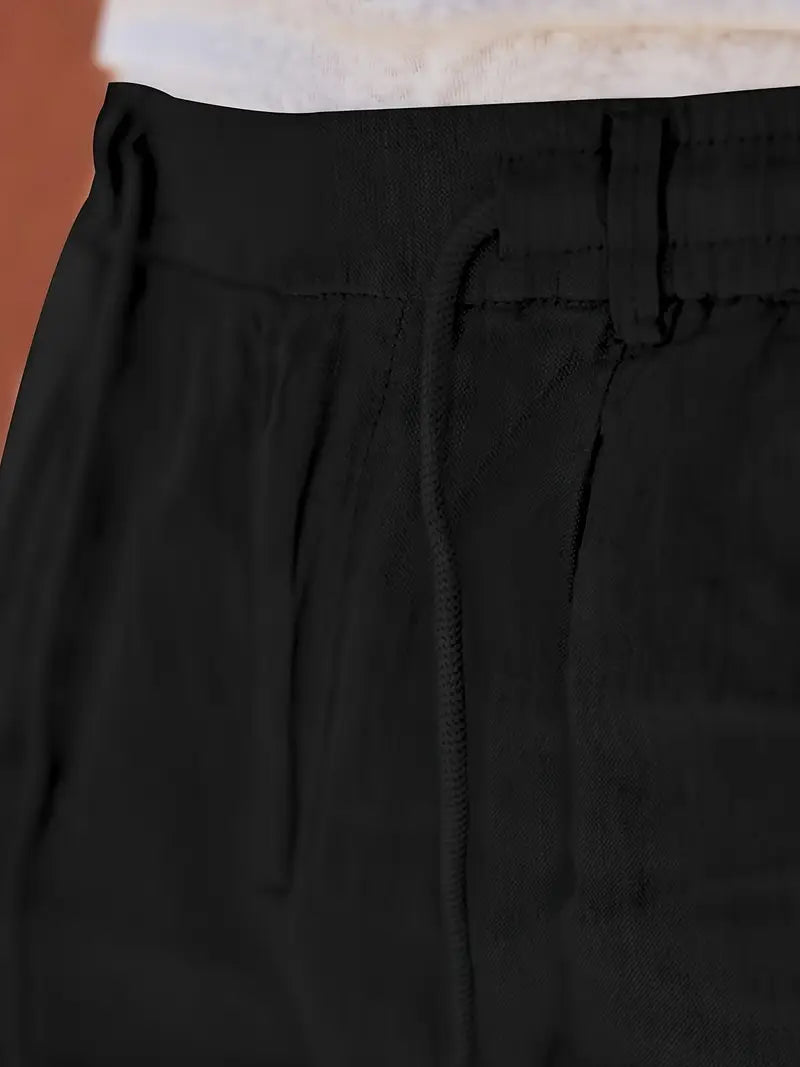 Joshua | Wide-leg linen pants with drawstring