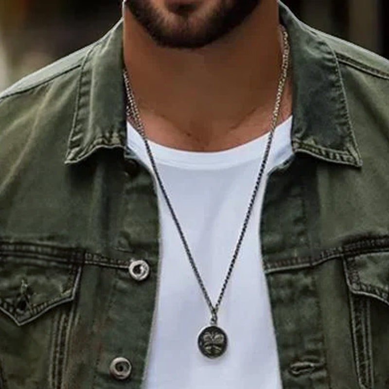 Men's Vine Washed Single Breasted Lapel Jacket