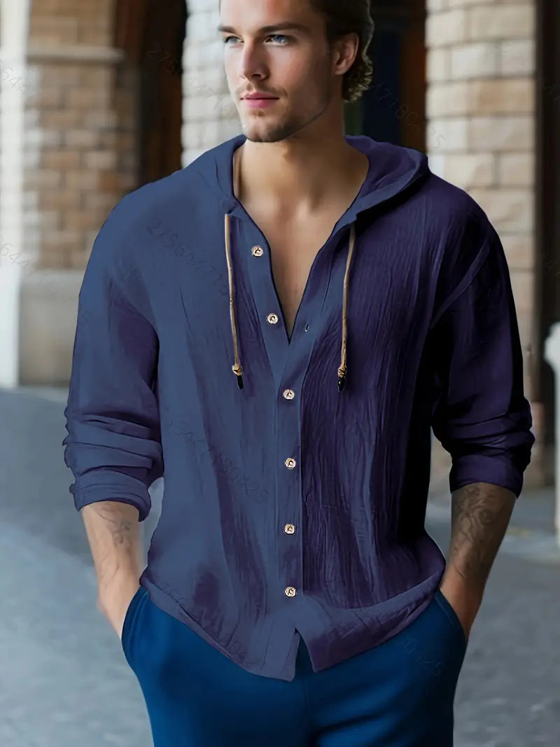 Lynea® | Casual Hooded Shirt With Buttons