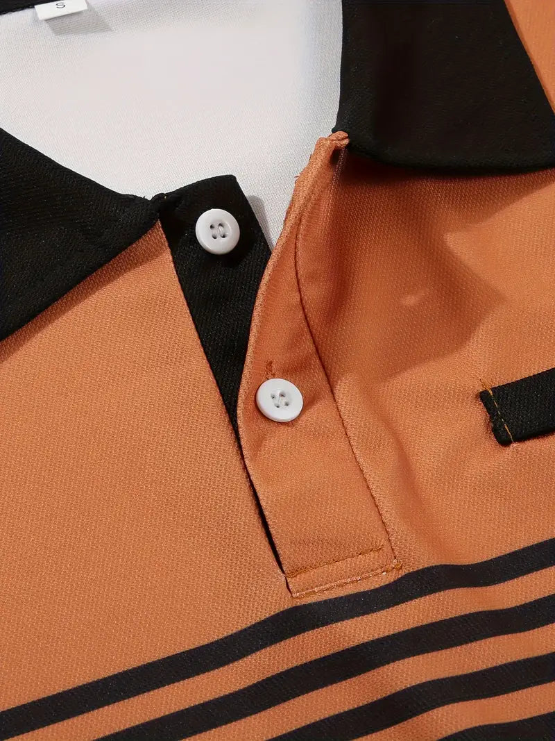 Dale® | Striped Casual Color Block Short Sleeve Shirt