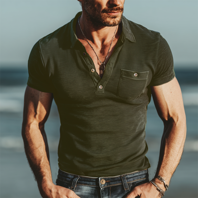 Albert | Men'S Business Knitted Slim Fit Polo Neck Short Sleeve T-Shirt