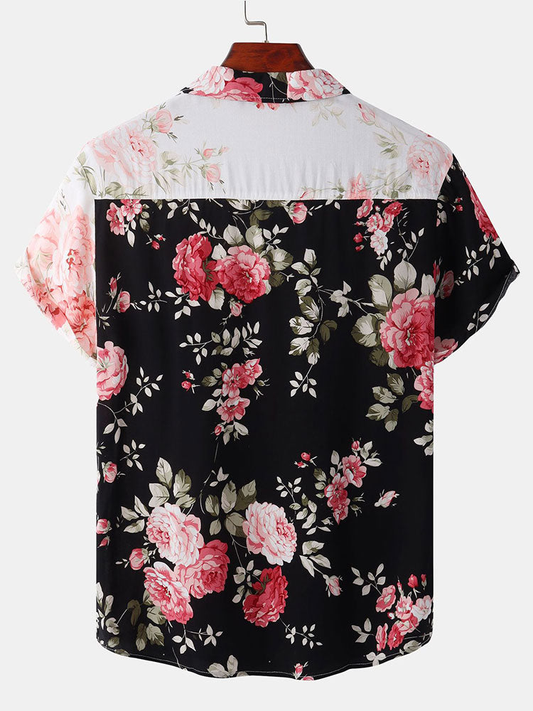 Tobias® | Two Tone Floral Print Shirt
