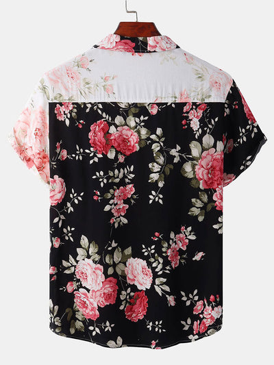 Tobias® | Two Tone Floral Print Shirt