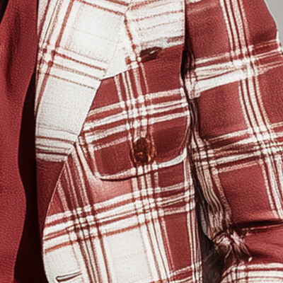 Wesley | Men'S Vintage Check Linen Blend Long Sleeve Blazer