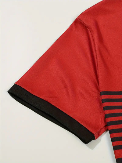 Dale® | Striped Casual Color Block Short Sleeve Shirt