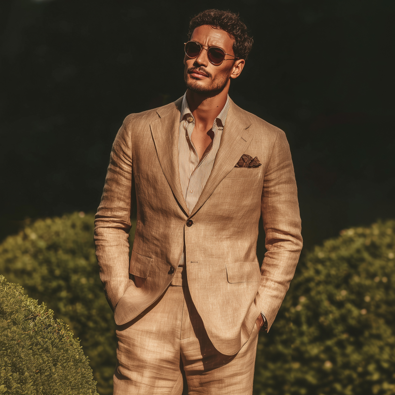 Carl | Men'S Casual Elegant Breathable Linen Notch Lapel Single Breasted Slim Fit Blazer