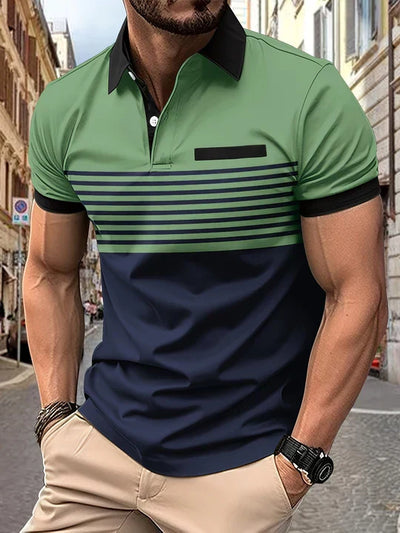 Brian® | Stripe Summer Polo For Men