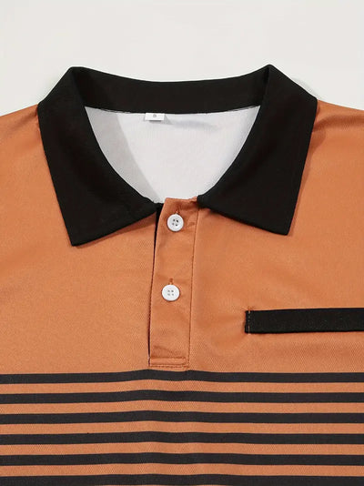Dale® | Striped Casual Color Block Short Sleeve Shirt