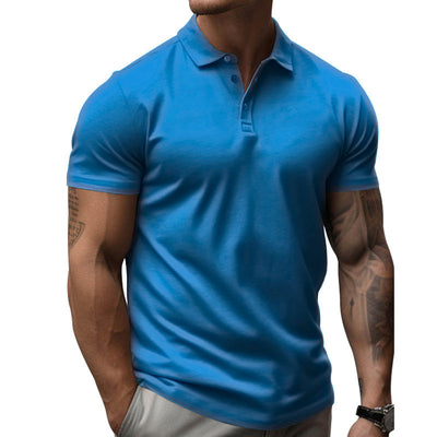 Men's Solid SliLapel Short Sleeve Casal Polo Shirt