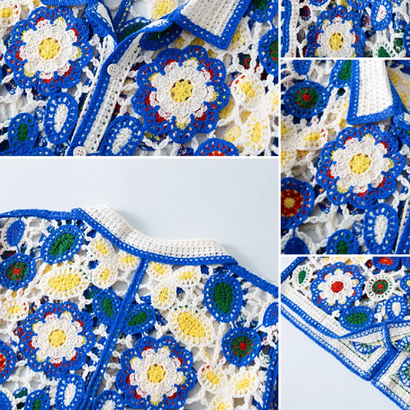 Men's Resort Floral Jacqard Short Sleevenit Shirt