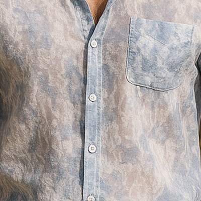 Drew | Men'S Summer Fashion Light Tulle Printed Short Sleeve Shirt