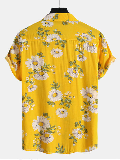 Arquipo® | Sunflower Print Revere Shirt