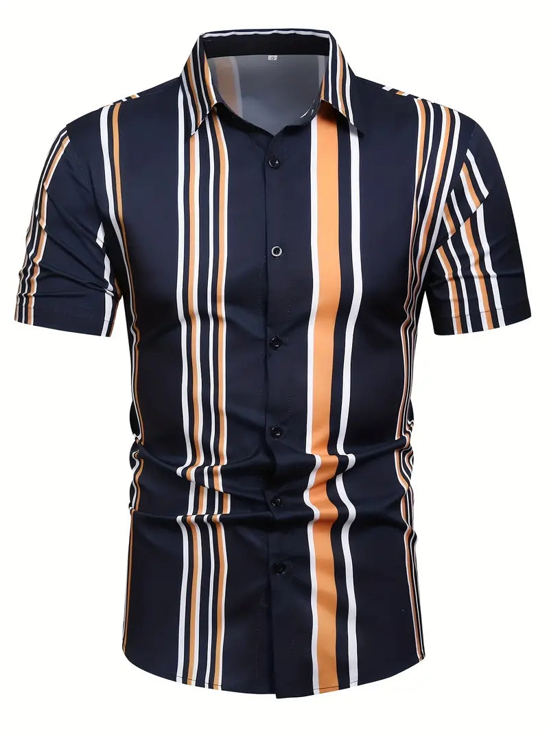 Lori® | Striped Short Sleeve Button For Men