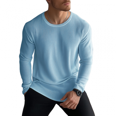 Rodrigo | Men'S Casual Solid Color Breathable Knitted Round Neck Loose Long Sleeve Sweater T-Shirt