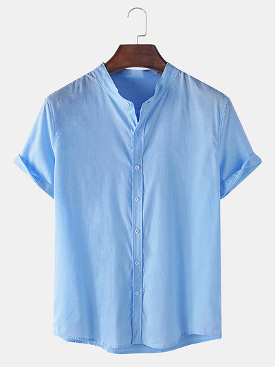 Warren® | Linen Short Sleeve Basic T-Shirt & Linen Straight Trousers