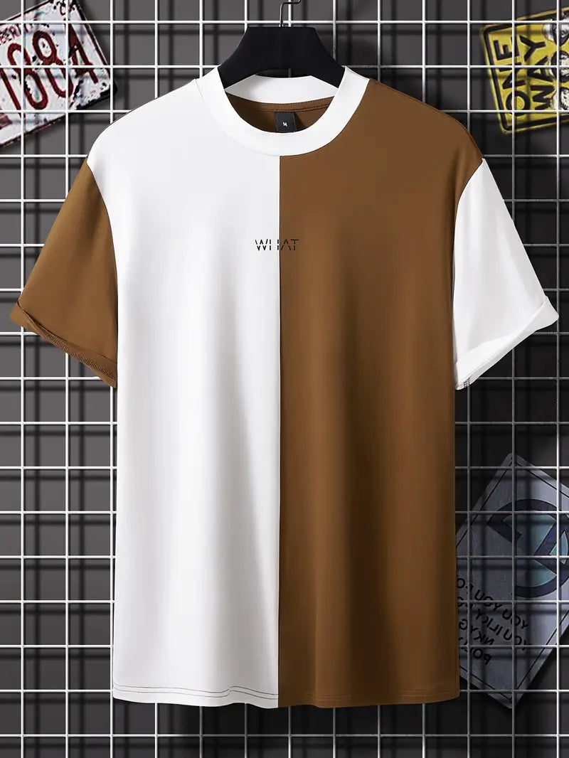 Silas® | Stylish color block t-shirt with short sleeves and a crew neck