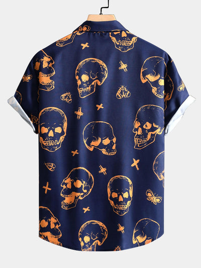 Ariel® | Skull Print Button Up Shirt