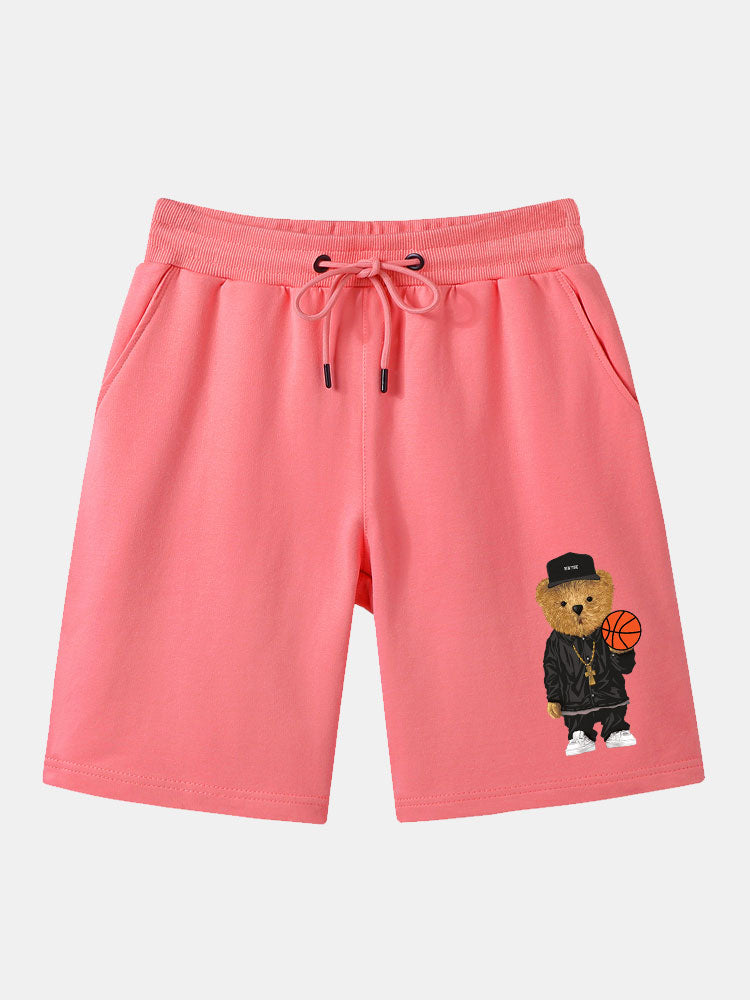 Bark® | Basketball Bear Print Mid Length Shorts