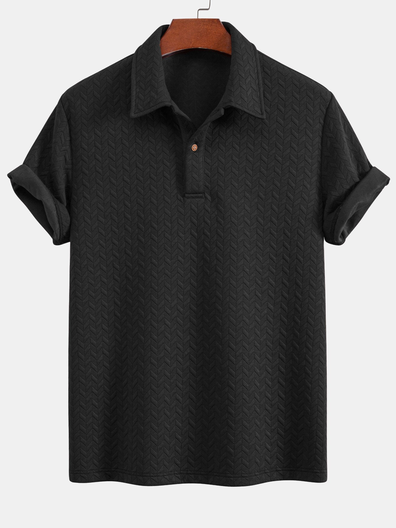 Hudson | Short Sleeved Jacquard Textured Polo