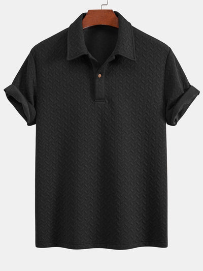 Hudson | Short Sleeved Jacquard Textured Polo