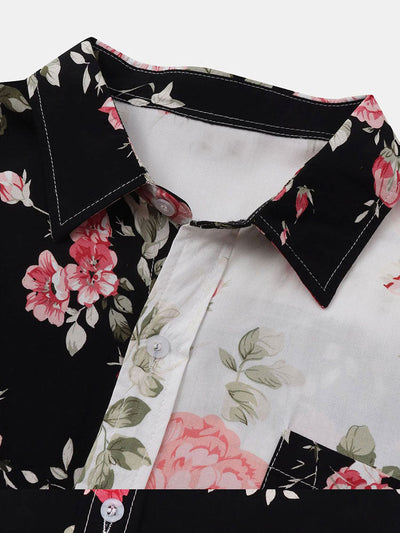 Tobias® | Two Tone Floral Print Shirt