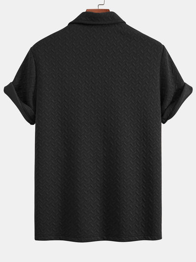 Hudson | Short Sleeved Jacquard Textured Polo