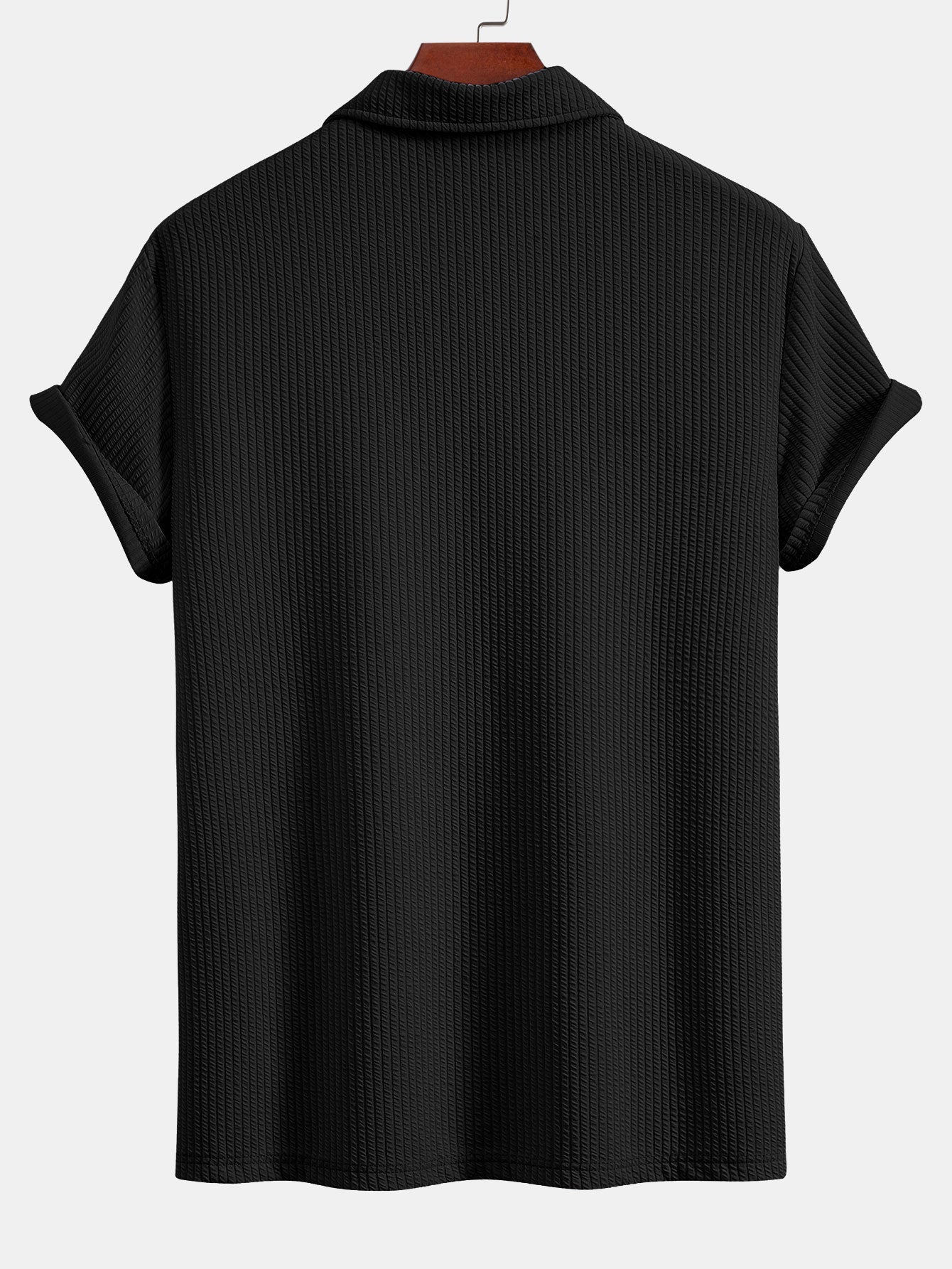 Esau® | Short Sleeved V-Neck Ribbed Polo & Straight Leg Ribbed Pants