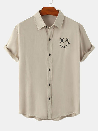 Apisai® | Smiley Graphic Print Button Up Shirt