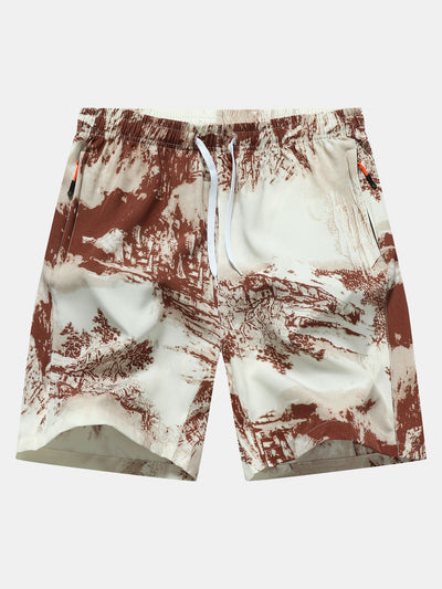 Leocadius | Ink Print Zipper Pocket Shorts