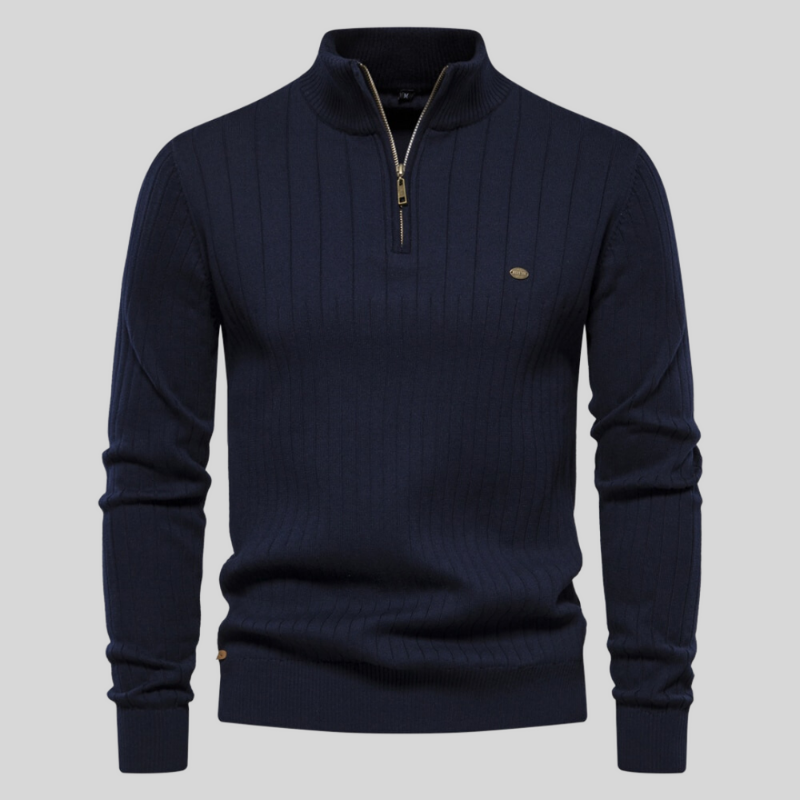 Ezra® | Muscle Fit Casual Rib Sweater